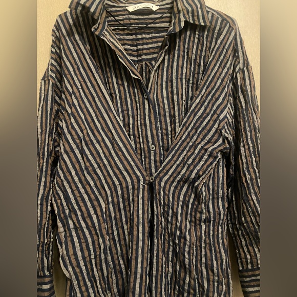 Crushed and striped Zara tunic top - Picture 3 of 6